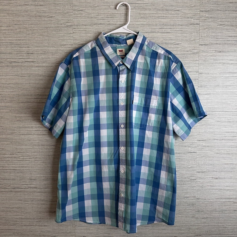 Levi's Green and Blue Checkered Casual Shirt